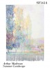 Water Lily & Summer Landscape Double-sided Oil Painting  Scarf